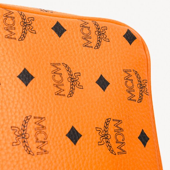 MCM Stark Metal Studs Orange Monogram Backpack - Picture 6 of 15